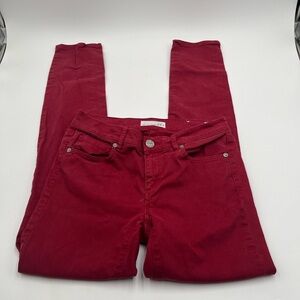 Ann Taylor LOFT Burgundy Modern Skinny Jeans Size 25